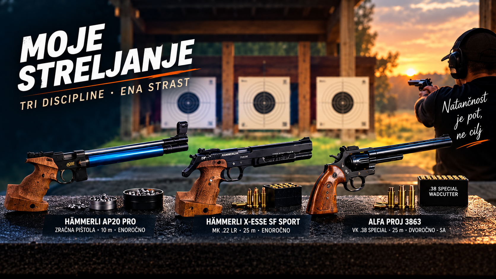 Moje streljanje – tri discipline, ena strast
